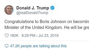 존슨 영국 신임 총리, 미국과 중국 어느 편에 설까?
