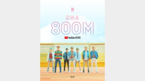 방탄소년단 ‘DNA’ 뮤비 유튜브 8억뷰 돌파 ‘대기록’