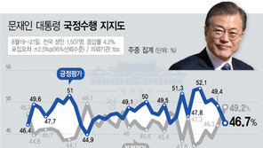 ‘조국 파장’에 文대통령 지지율 46.7%…부정평가가 긍정 앞질러