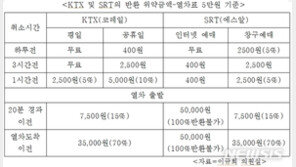 ‘헷갈리는 열차 반환위약금’…KTX-SRT 기준 달라 혼선