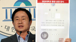 주광덕 “동양대 총장 표창…조 후보자 아내가 만들어냈다”