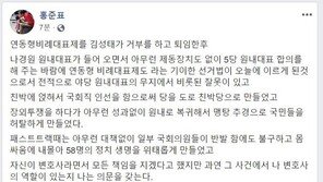 홍준표 “나경원, 與 2중대 자처…야당 망치지 말고 사퇴하라”