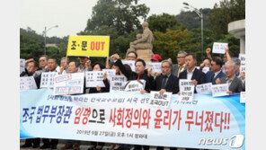 ‘조국 사퇴’ 시국선언에 교수 4366명 참여…청와대 앞 명단 공개