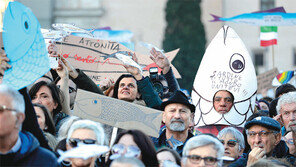 “뭉치면 강해져”…이탈리아 정치지형 흔드는 ‘정어리 집회’