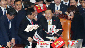 한국당, 文의장 전방위 압박…“공수처도 날치기 할 건가”