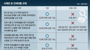 20일부터 9억 넘는 주택 보유자… 전세대출 사실상 전면 금지