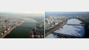 [청계천 옆 사진관]포근한 겨울, 얼지 않는 한강 