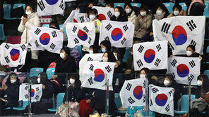 마스크 쓴 채 “대∼한민국”