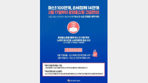 공영홈쇼핑, 17일부터 마스크·소독제 ‘노마진’ 판매
