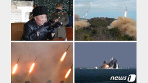北 “방사탄 발사”…김정은, 전선 장거리포병 훈련 직접 지도