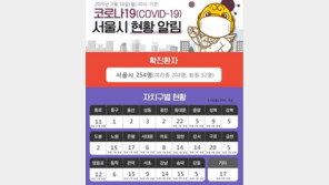 서울 확진자 총 254명, 전일 대비 6명↑…구로 콜센터 관련은 79명