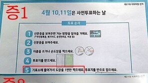 “기표 도장 1번만 찍으세요” 장애인에 황당 안내문 배포