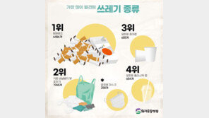 비닐봉지·종이컵보다 많이 버려지는 ‘길거리 쓰레기’ 1위는…