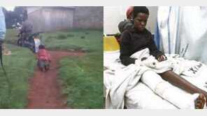 오토바이에 여성 묶어 끌고다닌 케냐 경찰 3명 체포