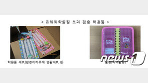‘얼큰이지우개’ ‘퍼니필통’ 환경호로몬 기준이상 검출…70만점 적발