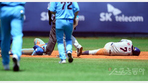 [포토] 충돌로 쓰러진 정민규-장민호