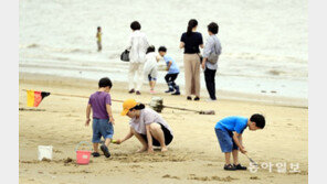 해수욕장 찾은 관광객들