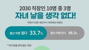 2030 직장인 3명 중 1명 “자녀 낳을 생각 없다”