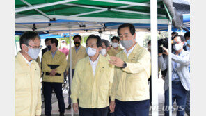 정세균 총리, 폭염 대비 선별진료소 방문…의료진 노고 격려