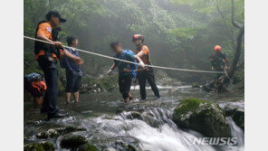 한라산 시간당 40.5㎜ 물폭탄…입산 전면 통제