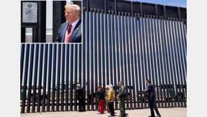 멕시코 국경장벽 완공에 흐믓한 트럼프