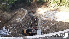 삼척서 수해복구 굴삭기 작업중 4m 추락…50대 남성 다쳐