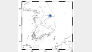강원 영월서 규모 2.3 지진…“인근지역 지진동 느낄 정도”