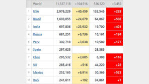 인도, 러시아 제치고 코로나19 발병 세계 3위