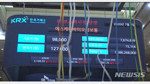 SK바이오팜, 상한가 매매 공방…시총 17위, 5계단 상승 