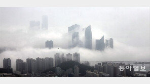 해운대 감싼 짙은 해무