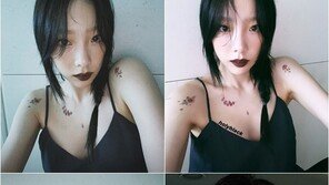 태연, 검정 립스틱+타투…확 달라진 ‘퇴폐미’ 분위기