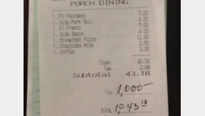 “힘든 시기 견뎌줘 고맙다” 단골손님 거액 팁에 美식당 눈물바다