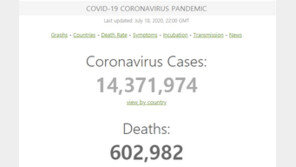전세계 코로나19 사망자 60만 넘어서