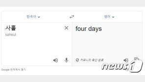 구글 번역기도 모르는 ‘나흘’…“3일인데 왜 사흘이냐” 온라인 난리법석