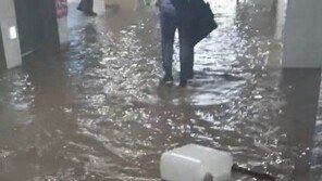 폭우로 부산도시철도 1호선 부산역 침수…전동차 무정차 통과