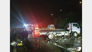 부산 고속도로 트럭 역주행…최동석 아나운서 부부 차량과 충돌