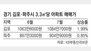 규제 덜한 김포-파주에 수요 몰려