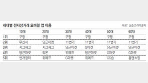 모바일 쇼핑 세대차… 1020은 패션-뷰티몰, 30대이상 종합몰 선호