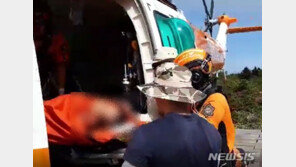 한라산 오르던 40대 등반객 쓰러져…헬기 긴급 이송