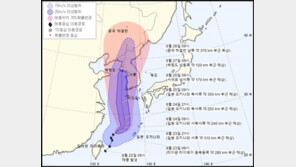 태풍 바비, 27일 서해상 통과…오른편 한반도 타격 클듯