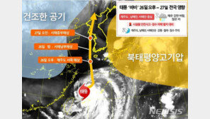 태풍 ‘바비’ 26일부터 한반도 영향…지난해 ‘링링’과 위력 비슷