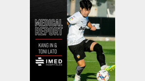 이강인, 큰 부상 피했다…발렌시아 “왼쪽 무릎 염증”