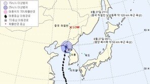 태풍 바비, 북한 내륙서 에너지 잃어 ‘강도 중’…12시간내 소멸