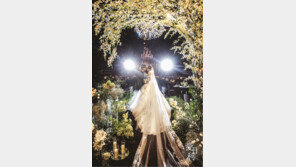 ‘광복절 부부’ 박성광♥이솔이, 웨딩 본식 화보 공개