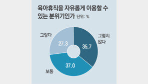 출산율 최저에도…“육아휴직 선뜻 쓸 분위기 아냐” 36% 