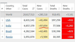인도 일일 확진 9만7654명, 또 역대 최고