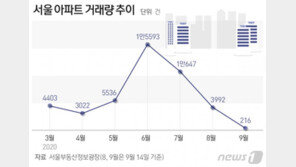 서울 아파트 거래량 ‘반의 반 토막’…거래절벽 갈수록 심화