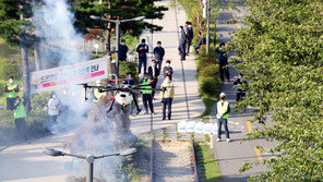 드론 이용해 코로나 방역