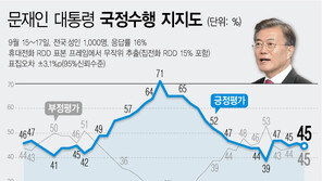 文대통령 지지도, 긍·부정 45% 동률…‘인사 문제’ 지적 급증