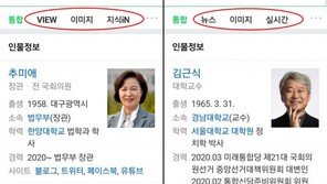 왜 추미애만 달라?…이름 검색하면 ‘뉴스·실검’ 안보인 이유
